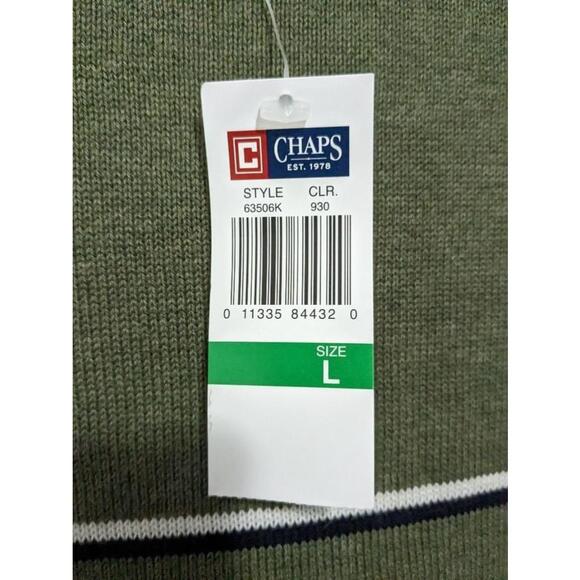 Chaps : Men's Green Crewneck Sweater - Size L -NWT - Picture 5 of 5